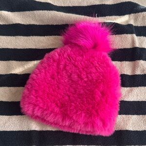 Jocelyn Vibrant Pink Furry Kids Hat
